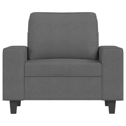 Poltrona com apoio de pés 60 cm tecido cinzento-escuro
