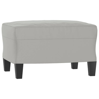 3-seater sofa with footrest 180 cm light gray microfiber