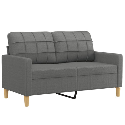 3 pcs sofa set with cushions dark grey fabric