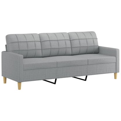 4 pcs conjunto de sofás com almofadões tecido cinzento-claro