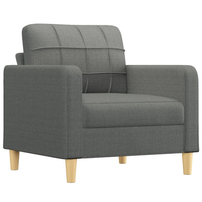 4 pcs conjunto de sofás com almofadões tecido cinzento-escuro