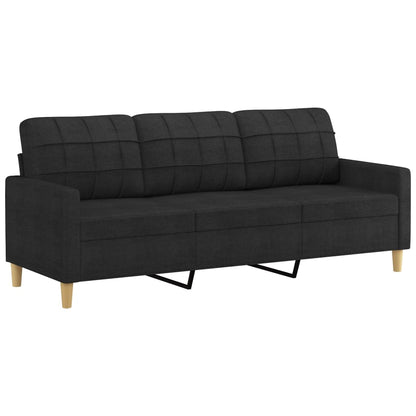 4 pcs conjunto de sofás com almofadões tecido preto