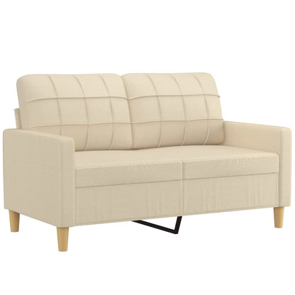 2 pcs conjunto de sofás com almofadões tecido cor creme