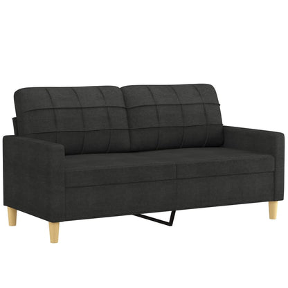 3 pcs conjunto de sofás com almofadões tecido preto