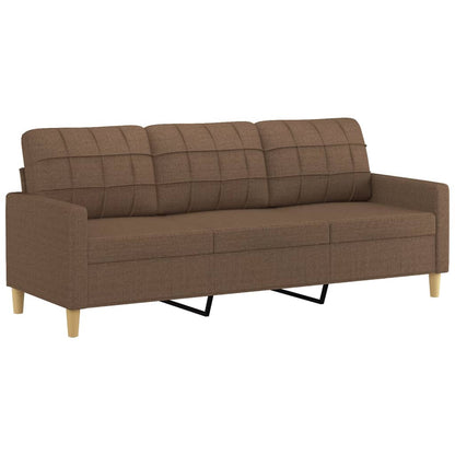 2 pcs sofa set with cushions brown fabric