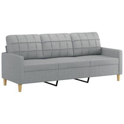 2 pcs conjunto de sofás com almofadas tecido cinzento-claro