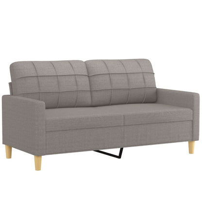 2 pcs conjunto de sofás com almofadas tecido cinza-acastanhado