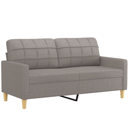 3 pcs conjunto de sofás com almofadas tecido cinza-acastanhado