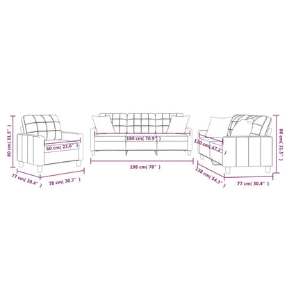 3 pcs conjunto de sofás com almofadas couro artificial creme
