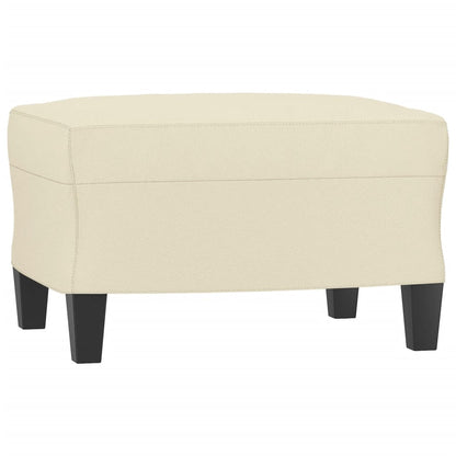 3 pcs conjunto sofás c/ almofadões couro artificial cor creme