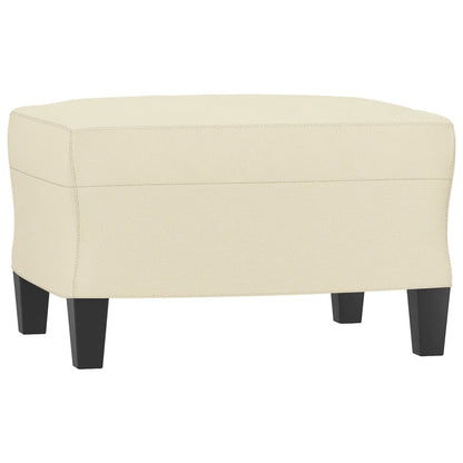 3 pcs conjunto de sofás com almofadas couro artificial creme