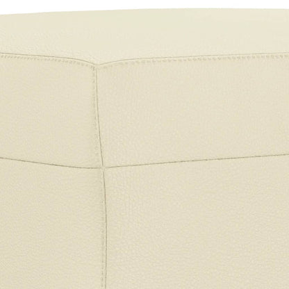 3 pcs conjunto de sofás com almofadas couro artificial creme