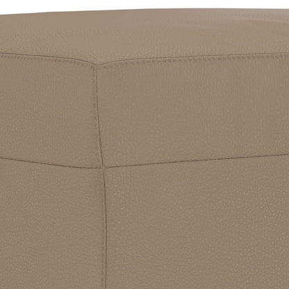 3 pcs conjunto sofás c/ almofadões couro artificial cappuccino