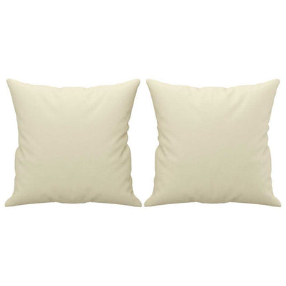 2 pcs conjunto de sofás com almofadas couro artificial creme