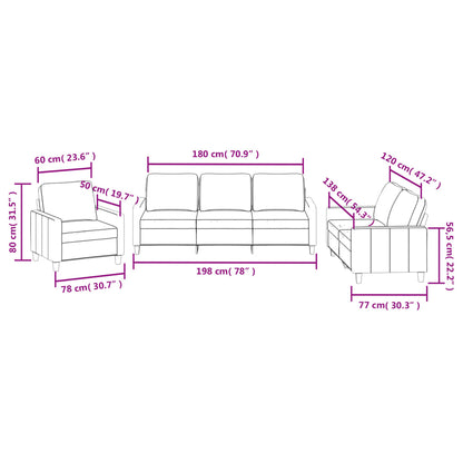 3 pcs sofa set with cushions black faux leather
