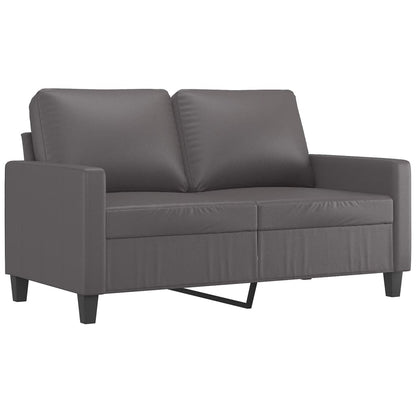 3 pcs sofa set with cushions grey faux leather