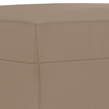 4 pcs conjunto sofás c/ almofadões couro artif. cor cappuccino