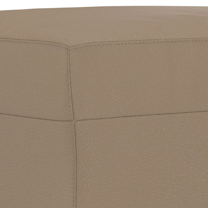 3 pcs conjunto sofás c/ almofadões couro artificial cappuccino