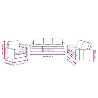 3 pcs sofa set with cushions light grey fabric