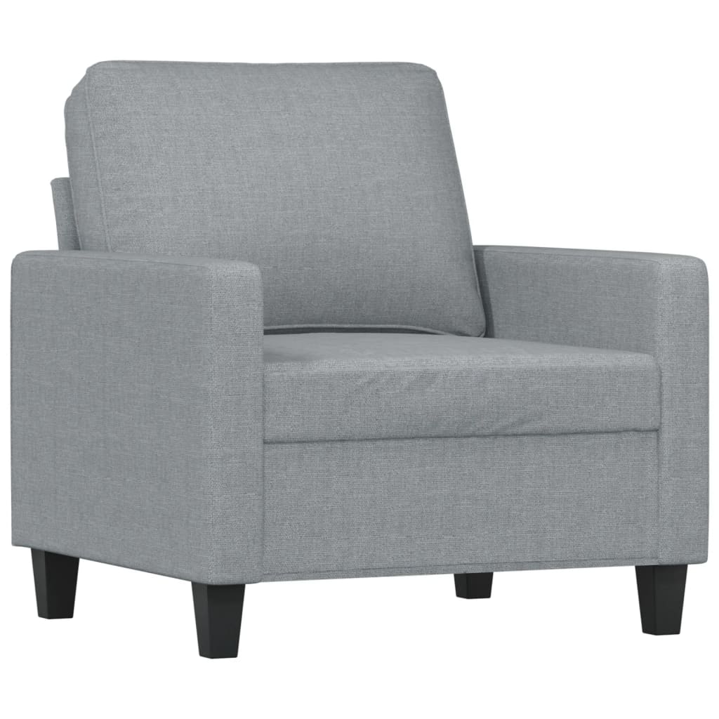 4 pcs conjunto de sofás com almofadões tecido cinzento-claro