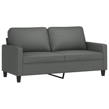 2 pcs conjunto de sofás com almofadões tecido cinzento-escuro