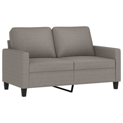 2 pcs conjunto de sofás com almofadões tecido cinza-acastanhado