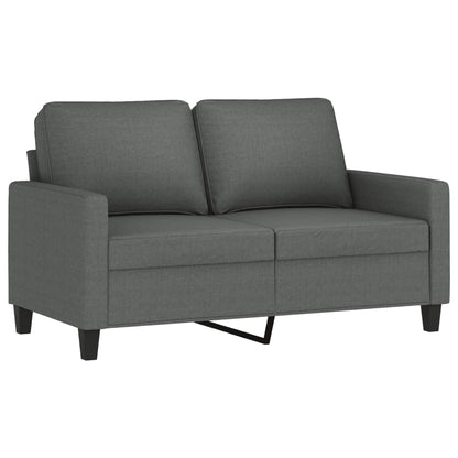 2 pcs sofa set with cushions dark grey fabric