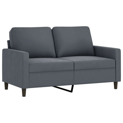 4 pcs conjunto de sofás com almofadões veludo cinzento-escuro