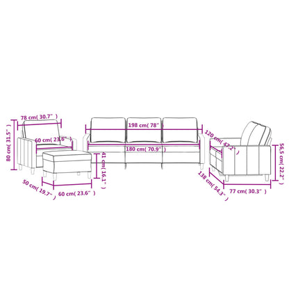 4 pcs conjunto de sofás com almofadões veludo preto