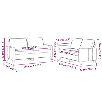 2 pcs conjunto de sofás com almofadões veludo preto