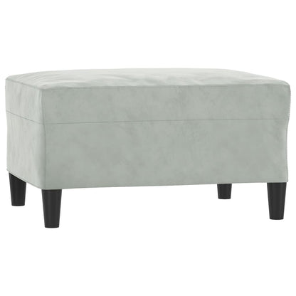 3 pcs conjunto de sofás com almofadões veludo cinzento-claro