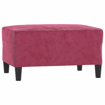3 pcs conjunto de sofás com almofadões veludo vermelho tinto