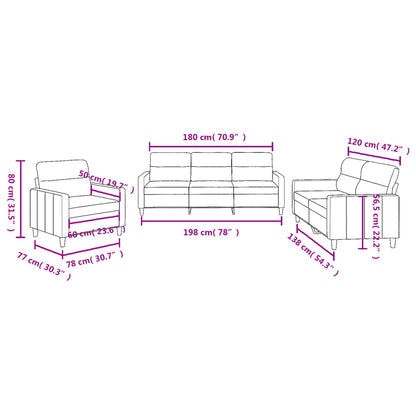 3 pcs sofa set with cushions black fabric