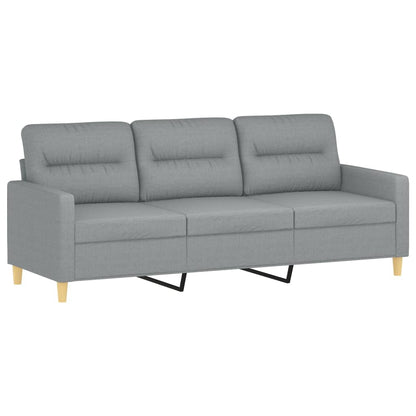 4 pcs conjunto de sofás com almofadões tecido cinzento-claro