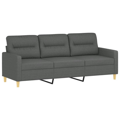 4 pcs conjunto de sofás com almofadões tecido cinzento-escuro