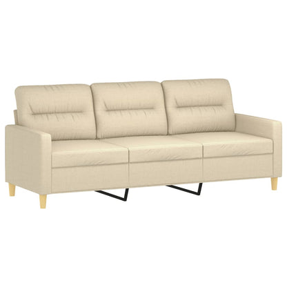 3 pcs sofa set with cushions cream color fabric