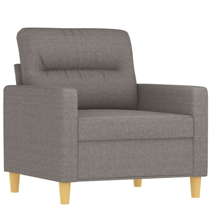 3 pcs conjunto de sofás com almofadas tecido cinza-acastanhado