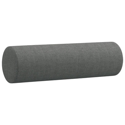 4 pcs conjunto de sofás com almofadas tecido cinzento-escuro