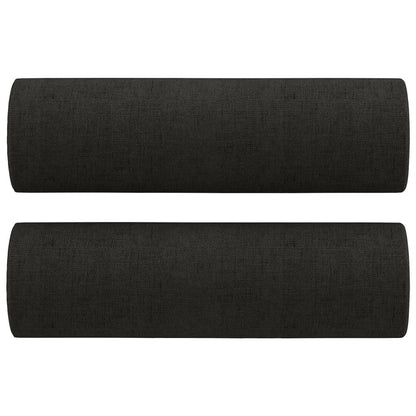4 pcs conjunto de sofás com almofadas tecido preto