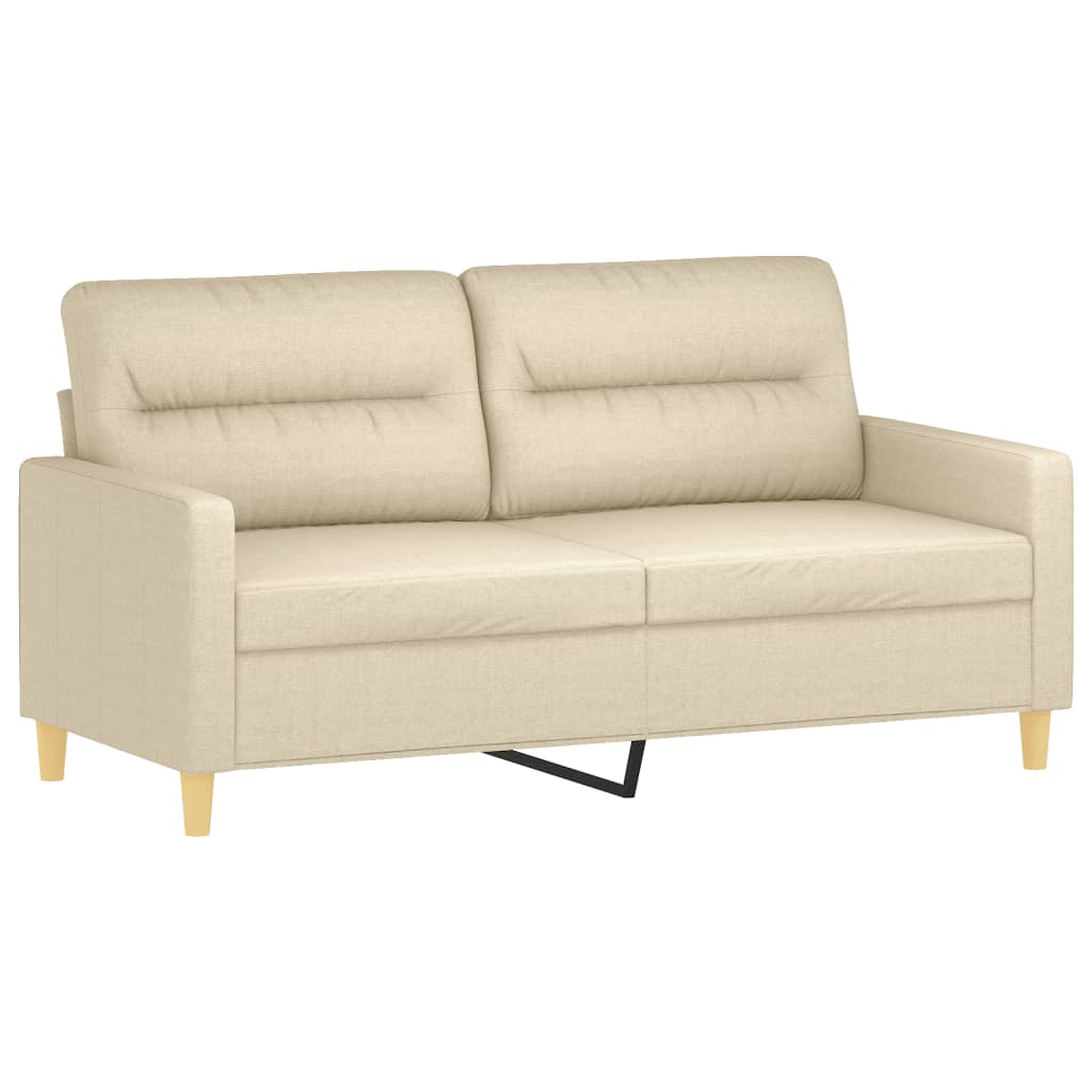 3 pcs conjunto de sofás com almofadões tecido cor creme