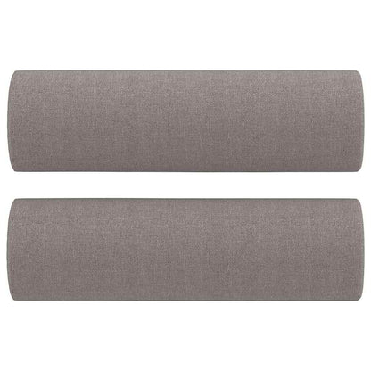 3 pcs conjunto de sofás com almofadas tecido cinza-acastanhado