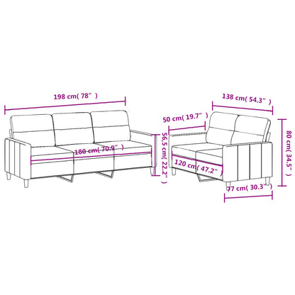 2 pcs conjunto de sofás com almofadões tecido preto