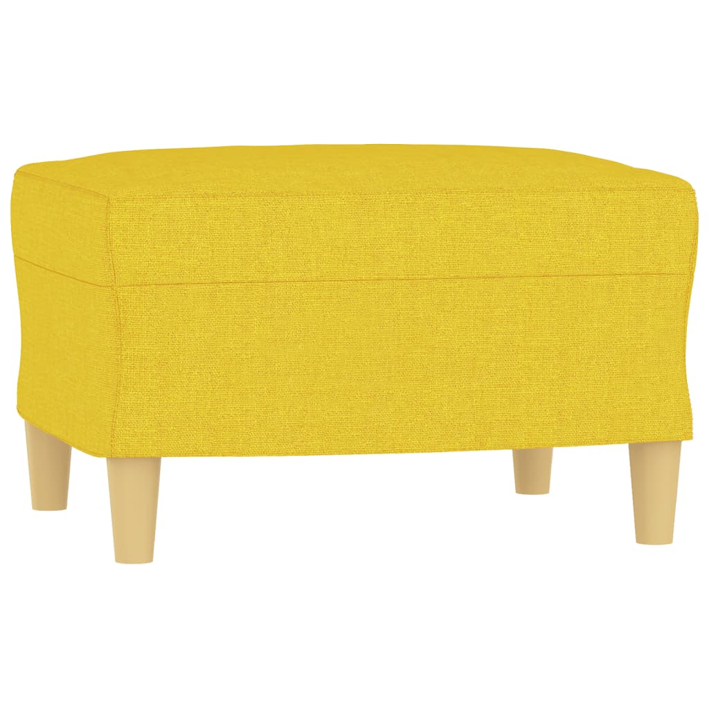 3 pcs conjunto de sofás com almofadas tecido amarelo-claro