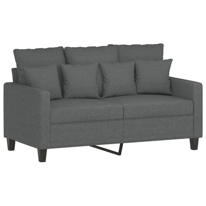 4 pcs conjunto de sofás com almofadas tecido cinzento-escuro