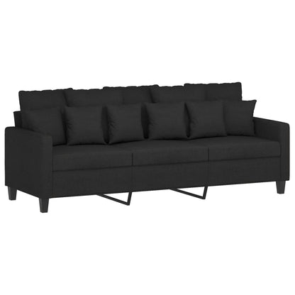 4 pcs conjunto de sofás com almofadas tecido preto