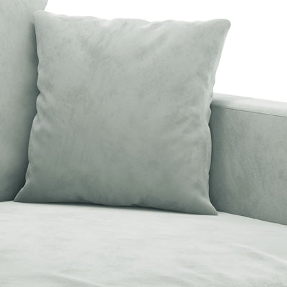 4 pcs conjunto de sofás com almofadões veludo cinzento-claro