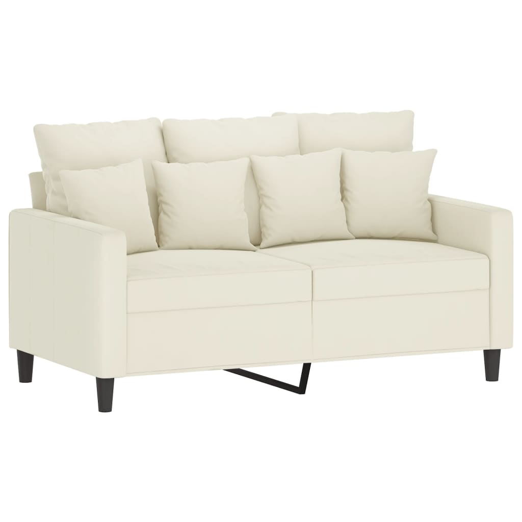 2 pcs sofa set with cream velvet cushions