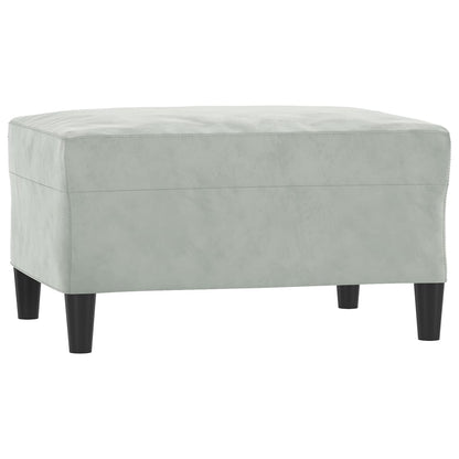 3 pcs conjunto de sofás com almofadões veludo cinzento-claro
