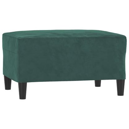 3 pcs conjunto de sofás com almofadões veludo verde-escuro