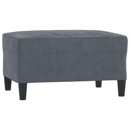 3 pcs conjunto de sofás com almofadões veludo cinzento-escuro